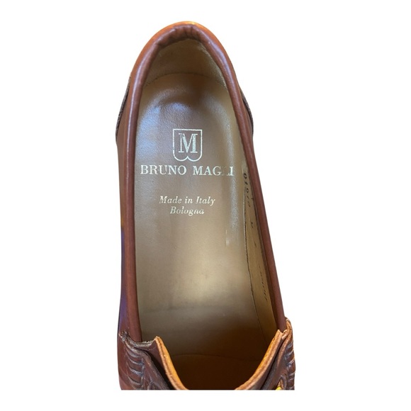 Bruno Magli Kurt Mens Cognac Loafers Size 8 - Picture 5 of 9